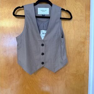 American Eagle Outfitters Tan Buttoned Tank Top